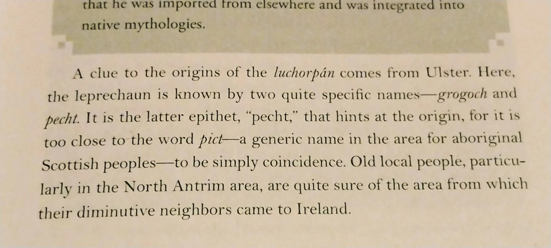 -from Leprechauns: The Myths, Legends, & Lore, by Bob Curran
